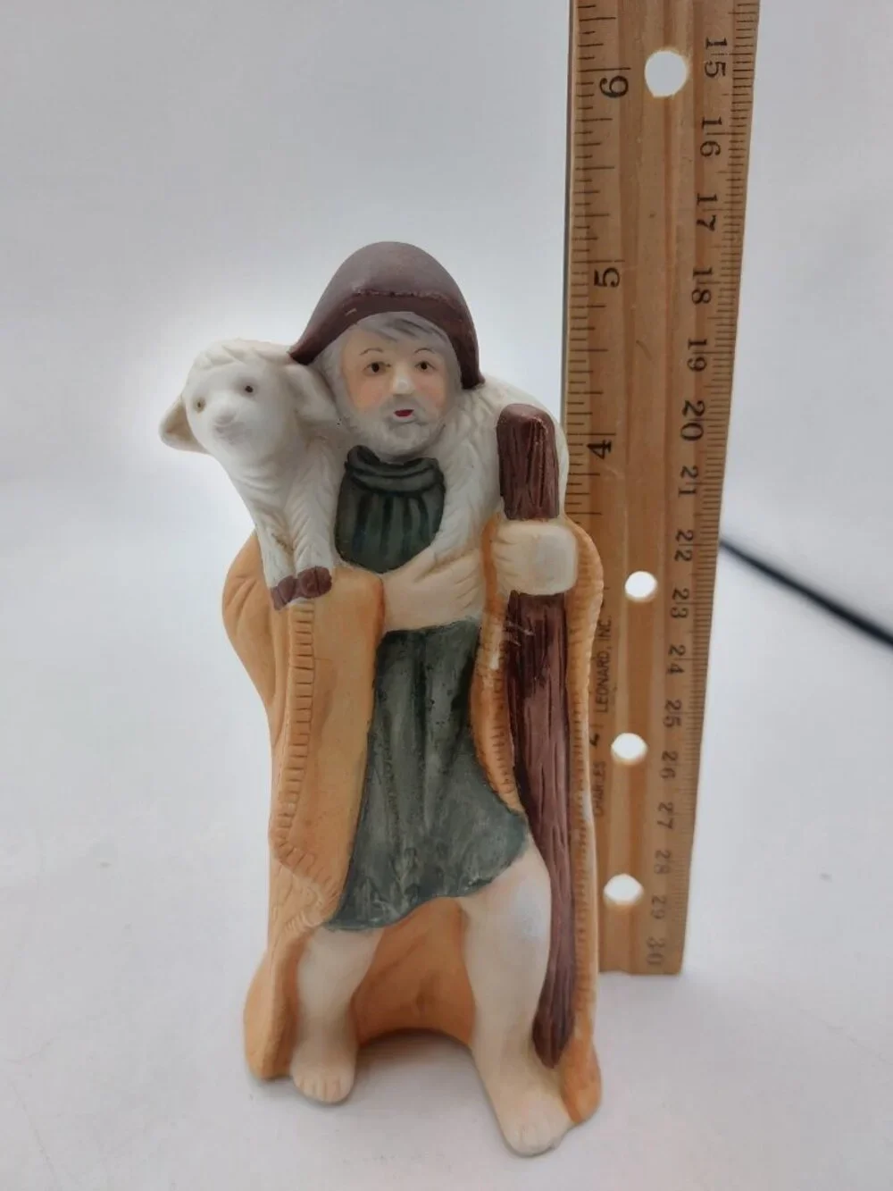 Christmas Nativity Shepard With Lamb Ceramic Replacement Figurines